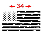 LARGE 34" x 18" Distressed American Flag Vinyl Decal 