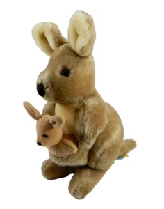 Kangaroo Mama and Baby Joey in Pouch Stuffed Animal Toy Dakin 1985 Cute Vintage - Picture 1 of 13