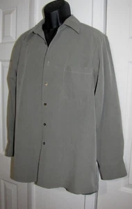 Geoffrey Beene Dress Shirt Long Sleeve Rayon/poly Olive-Green Men's 16 32/33 - Picture 1 of 10