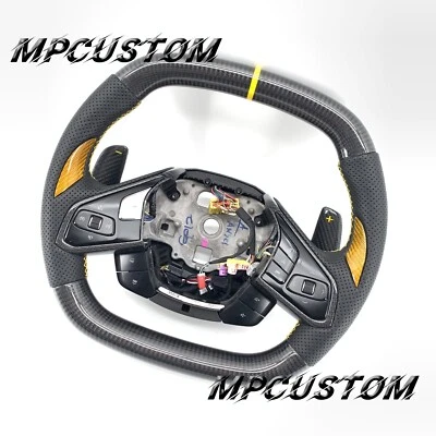 fit For Chevrolet Corvette C8 2020 2021- 2023 -2025 Carbon Fiber Steering Wheel  - Image 1 of 4