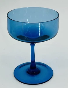 Vintage Cobalt Blue Champagne Glass Cup Stemmed Sherbet Dish MCM - Picture 1 of 6