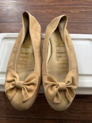 Sapatos de balé vintage Sam & Libby couro marrom tamanho 7M feitos no Brasil - Imagem 1 de 3