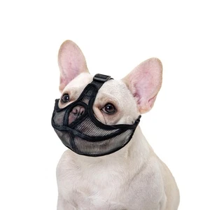 Short Snout Dog Muzzle with Soft Mesh, Won’t Cover Eyes Bulldog Muzzle for Sm... - Picture 1 of 6