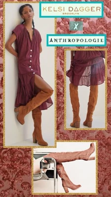 NEW! HOT! Kelsi Dagger Brooklyn Logan Suede Over The Knee Boot In Honey Sz 8.5 - Image 1 of 4