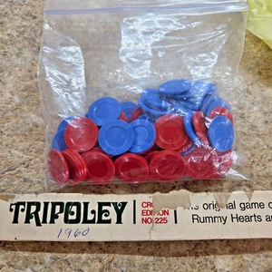Vintage Tripoley Crown Edison Replacement Game Chips 1960, 49 Red 41 Blue - Picture 1 of 1