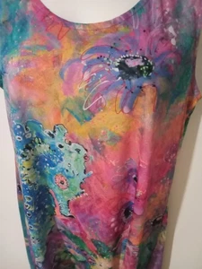 Leoma Lovegrove bunte Tunika Damen großes Oberteil Seepferdchen Hai Biss Pullover - Bild 1 von 8