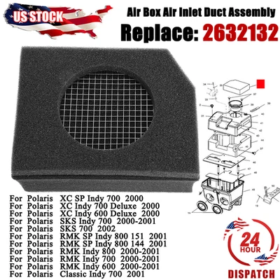 For Polaris Air Inlet Duct Assembly 2632132 Air Filter XC SP SKS RMK 600 700 800 - Image 1 of 4