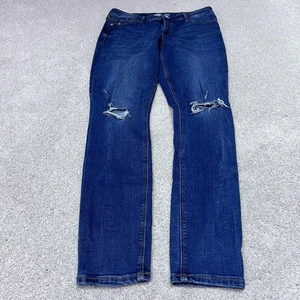 Jeans Old Navy Rockstar súper ajustados tiro medio azul desgastado bolsillos talla 10 largos - Imagen 1 de 11