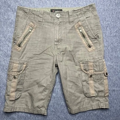 Guess Cargo Shorts Mens Size 30 Gray/Green Utility Zipper Pocket Casual - Image 1 of 4