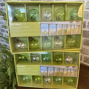 2x Pier 1 Sea Glass LED String Lights Battery Operated 10 Lights Per String NEW - Picture 1 of 3