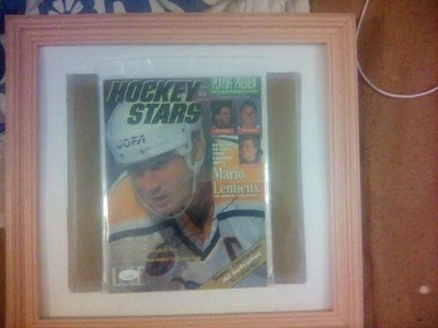Mario Lemieux Auto Jsa Magazine Framed Hof - Image 1 of 3