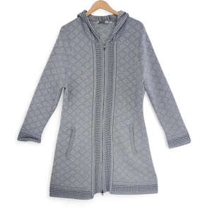 Athleta 2X Spooner Summit Cardigan Jacket Long Gray Nordic Wool Blend Knit - Picture 1 of 4