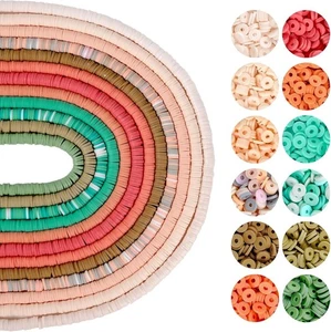 4 200 perles Heishi multicolores en argile à enfiler de 6 mm pour loisirs créati - Imagen 1 de 5