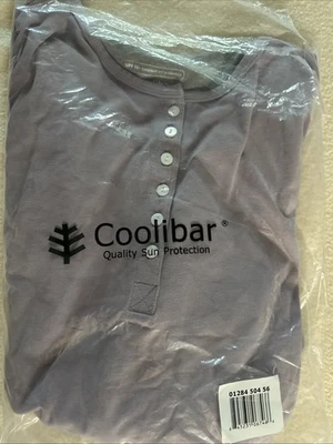 NWT Coolibar Women’s XXL Lilac 3/4 Sleeve SPF 50+ Pullover Henley Sun Shirt - Image 1 of 3