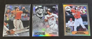 Manny Machado 2017 Topps Chrome #40 Prism Refractor + ‘87 Refractor + ‘18 Insert - Picture 1 of 2