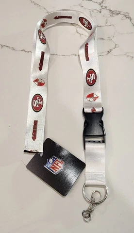 💥New NFL  San Francisco 49ERS White,  Red, Black Keychain Lanyard💥 Cover