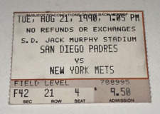 8/21/90 Mets Padres Giants Jack Murphy Stadium Box Office MLB Ticket Stub Gwynn