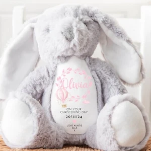 Personalised Christening Teddy | Christening Gift, Personalised Baptism Bunny - Picture 1 of 5