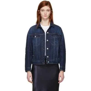 Acne Studios Bla Konst Dark Blue Lamp Denim Trucker Jacket 34 M - Picture 1 of 16