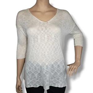 Torrid Slub Knit Crossback V Tunic Sweater Womens 1X Beige Pullover - Picture 1 of 8