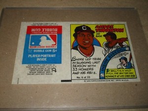 1979 Topps Big League Gum #6 ANDRE THORNTON CLEVELAND INDIANS  UNCUT PANEL PROOF