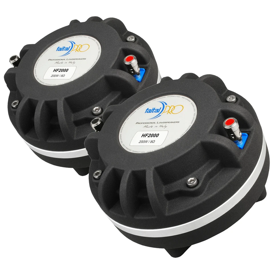 Faital Pro HF2000 2" Compression Horn Driver Neodymium 200W 110dB Tweeter 8ohm