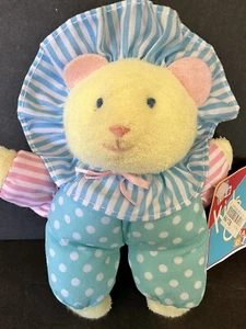 Peluche Niños Regalos Azul Amarillo Rayas Punto Oso Payaso Volantes Sonajero Terry Paño - Imagen 1 de 9
