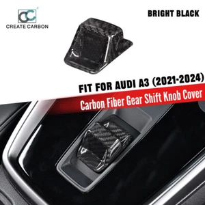 Fit For Audi A3 S3 RS3 2021-2024 Gear Shift Knob Cover Dry Carbon Fiber Black - Picture 1 of 8