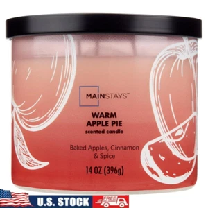 3-Wick Warm Apple Pie Scented Jar Candle Aromatherapy Home Decor Gift 65h Burn - Picture 1 of 8