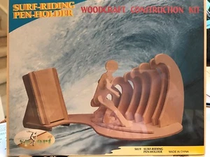 Surf-Riding Pen-Holder Wooden Puzzle Wood Craft Construction Kit  - Picture 1 of 1