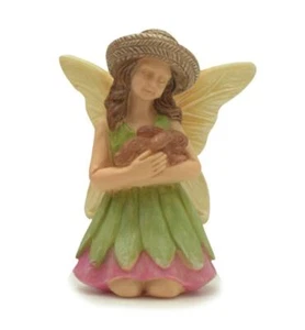 Miniature Dollhouse Fairy Garden Kneeling Fairy Holding Bunny - Buy 3 Save $5 - Picture 1 of 1
