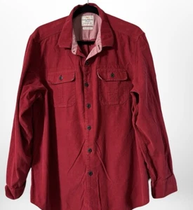 Tommy Bahama Shirt Mens Size XL  Red Corduroy Island Modern Fit Button Front 🔥 - Picture 1 of 8