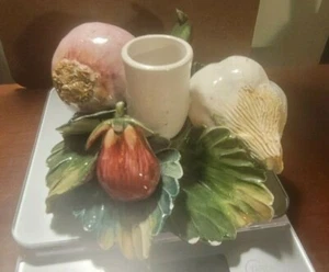 Hand Crafted Signed Farm House Style Candle Holder Vegetable Figurine 6'' - Picture 1 of 7