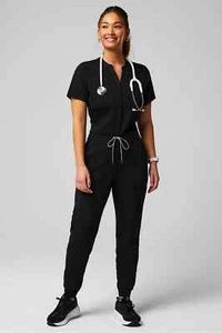 Fabletics Black Medical Scrub Jumpsuit with Pockets XS Brand New in Package - Picture 1 of 6