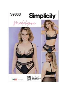 SIMPLICITY Patron Couture S9833 Femmes' Et FEMMES Set Coussinets, Culotte String - Photo 1/6
