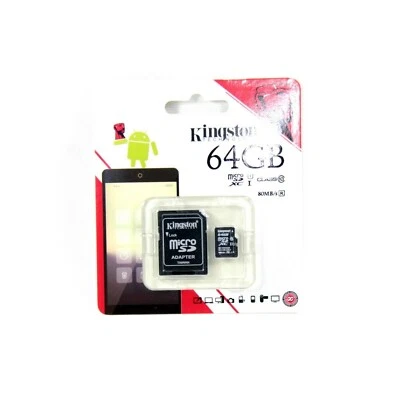 KINGSTON MEMORY FLASH CARD MICRO SDXC CLASS 10 UHSI 64GB NEW SDC10G2/64GBFR - Image 1 of 2