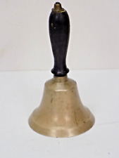 Vintage Brass School Bell 6” x 3-1/8” Great Sound Iron Clapper