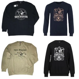 TRUE RELIGION Men's Size 2XL Buddha Logo Sweater, Graphic Crewneck Pullover - Picture 1 of 8