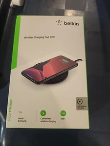 Belkin WIA001MYBK Auto Wireless 10W QC 3.0 Apple Samsung Fast Charging Pad Black - Picture 1 of 4