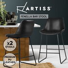 Artiss Bar Stools Kitchen Stool Chairs Dining Barstools Leather Black Metal X2