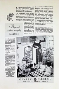 VINTAGE 1930s Print Ad ~ GE / General Electric All-Steel Refrigerator ~ - Picture 1 of 1