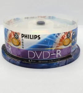 Philips DVD-R Blank Recordable 25-pack 16x 4.7GB DVD-R Media - Picture 1 of 2