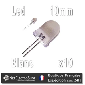10x LED 10mm Blanches, Haute Luminosité - Imagen 1 de 1