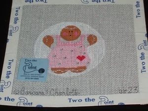 BARBARA & CHARLOTTE Handpainted GINGERBREAD GIRL ORNAMENT Needlepoint Canvas - Picture 1 of 3