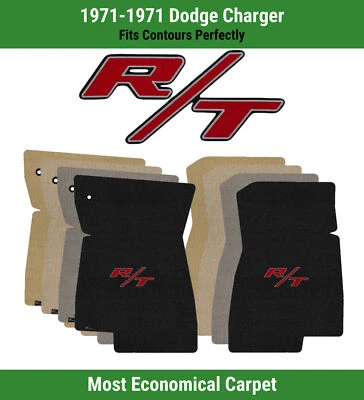 Lloyd Velourtex Front Row Carpet Mats for 1971 Dodge Charger w/R/T Red Logo - Image 1 of 4