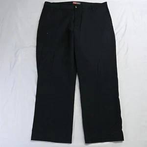 Wrangler 42 x 32 Black Flat Front Comfort Solution Series Mens Chino Pants - Picture 1 of 7