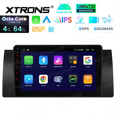 IPS 9" Android 14 4+64GB Car Radio Stereo GPS Sat Nav DSP for BMW X5 E53 CarPlay - Image 1 of 4