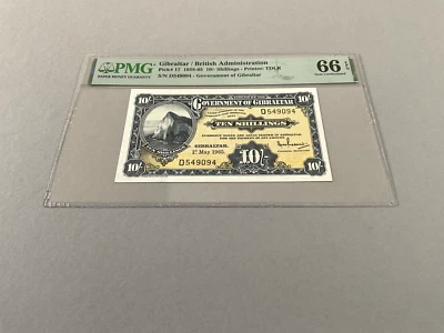 Gibraltar 10 Shillings P-17 1965  PMG 66 EPQ - Image 1 of 4