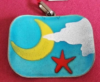 Rare UNOAERRE large medalion polychrome enamel pendant silver 925 made in Italy - Immagine 1 di 4