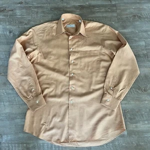 Ermenegildo Zegna Dress Shirt Mens Size Large Peach Orange Botton Up - Picture 1 of 12